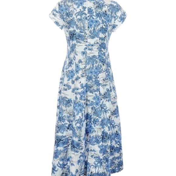 Joie Blue And White Floral Midi Dress - Picture 3 of 6